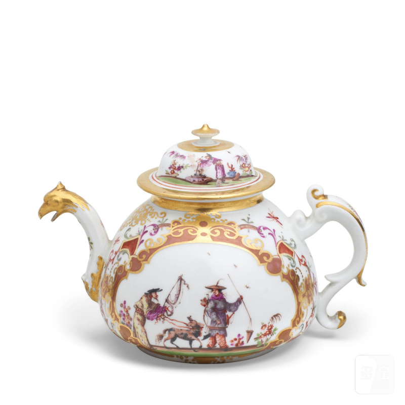 A Meissen K.P.M teapot and cover, circa 1725-30 - 图4